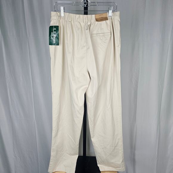 L.L. Bean Women's Wrinkle-Free Cotton Pants 14 Medium Tall NWT Beige - Picture 3 of 6